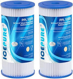 ICEPURE 20 Micron 10" x 4.5" Whole House Sediment Pleated Water Filter Replacement for GE FXHSC, Culligan R50-BBSA, Pentek R50-BB, DuPont WFHDC3001, W50PEHD, GXWH40L, GXWH35F for Well Water, 2PACK