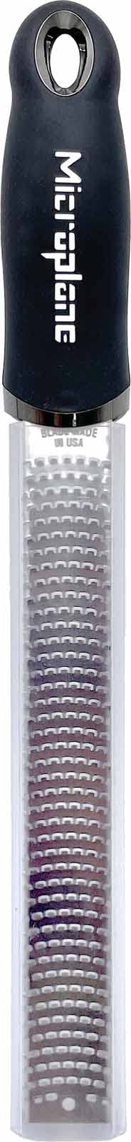 Microplane Premium Classic Series Zester 18/8, Black - Lemon Zester & Cheese Grater & Vegetable Grater - Citrus, Parmesan Cheese, Garlic, Ginger, Nutmeg, Chocolate - Stainless Steel Grater