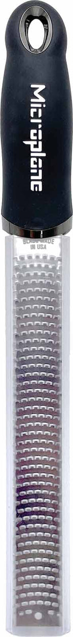 Microplane Premium Classic Series Zester 18/8, Black - Lemon Zester & Cheese Grater & Vegetable Grater - Citrus, Parmesan Cheese, Garlic, Ginger, Nutmeg, Chocolate - Stainless Steel Grater