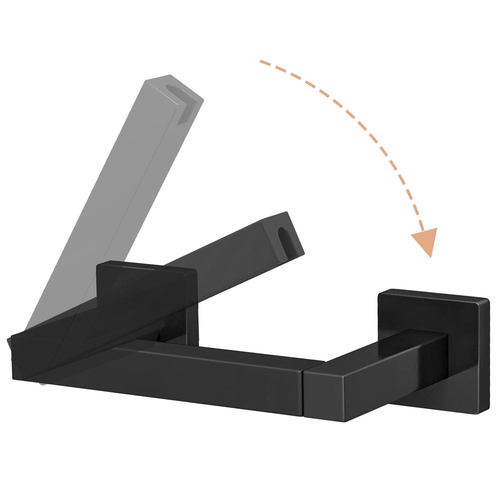 FEILERN Toilet Paper Holder, Wall Mounted Post Pivoting Square Tissue Holders Roll Holder Hangers for Bathroom, Commercial Toilet Paper Dispenser, Matte Black