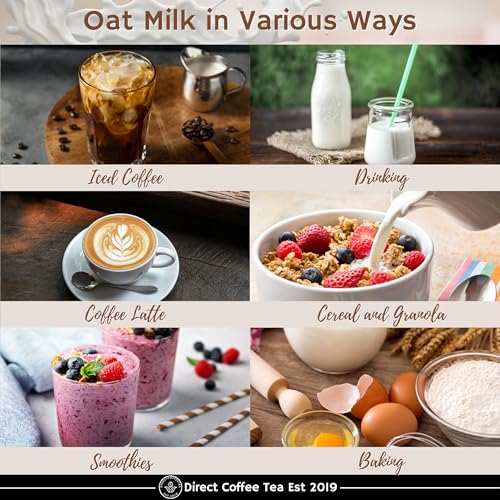 Direct Coffee Tea Est 2019 Oat Milk Value Bundle – Barista Edition, 4-Pack Non-Dairy Creamer for Coffee, Vegan, Dairy-Free & Gluten-Free, Includes Brand Sticker