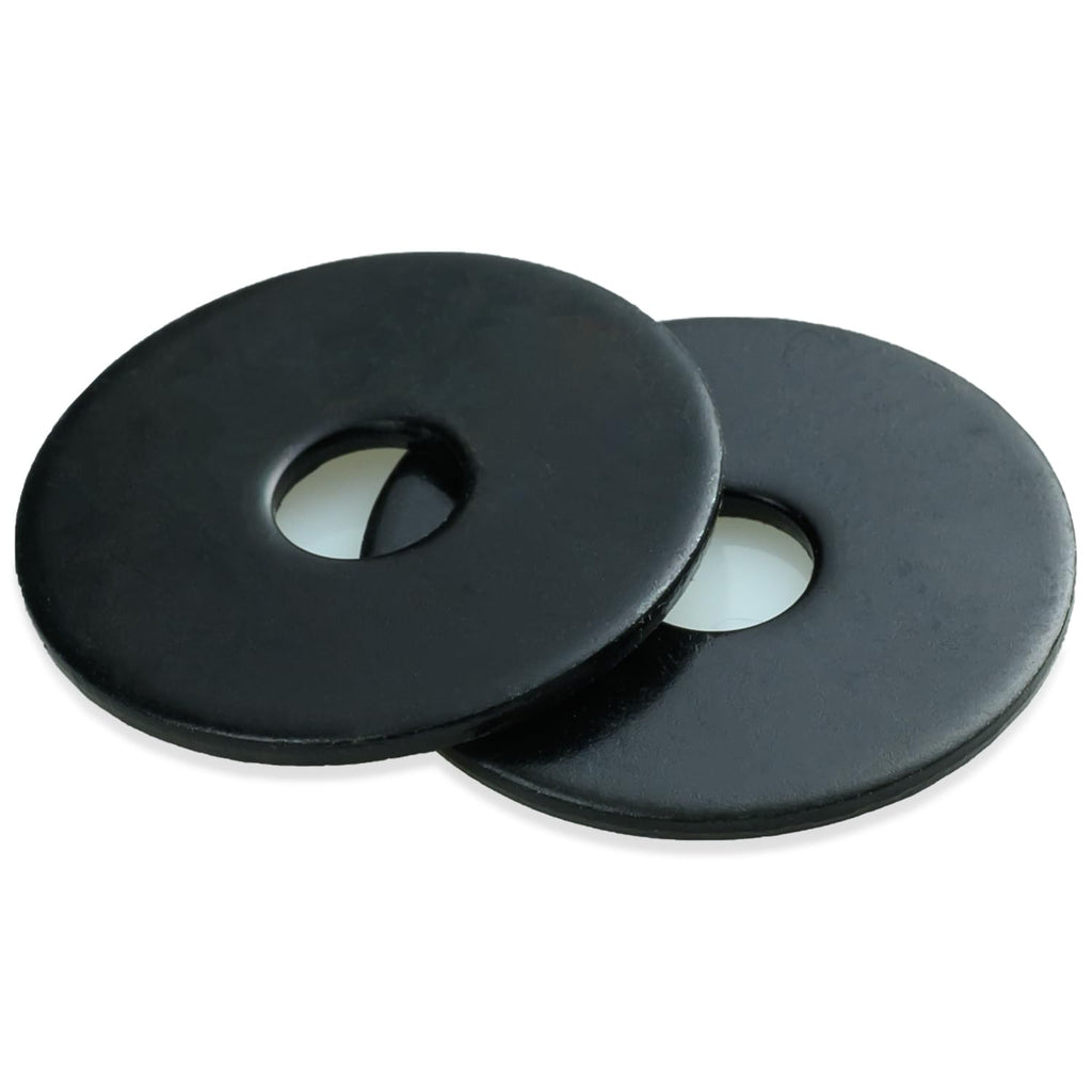 5/16 x 1-1/4 Inch 18-8(304) Stainless Steel Fender Washers, Black Zinc Plated Flat Washers for Screws and Bolts, 50 Pieces Large Repair Washers for Home and Industrial Use