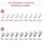 4 Trays 10D Lash Clusters, 960pcs Individual Lashes Extensions Natural Cluster Lashes, 8-12mm Mix Lengths 10 Roots C Curl 0.07mm Thickness eyelash Individual Cluster Lashes and Apply Under your Lashes