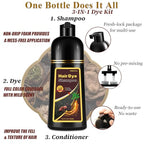 Dark Wine Red Hair Dye Shampoo, 100% Gray Hair Coverage for Men & Women, Instant and Long-lasting Hair Color Shampoo in Minutes, 3 in 1 Pure Plant Extract Natural Hair Dye Kit for All Hair Types