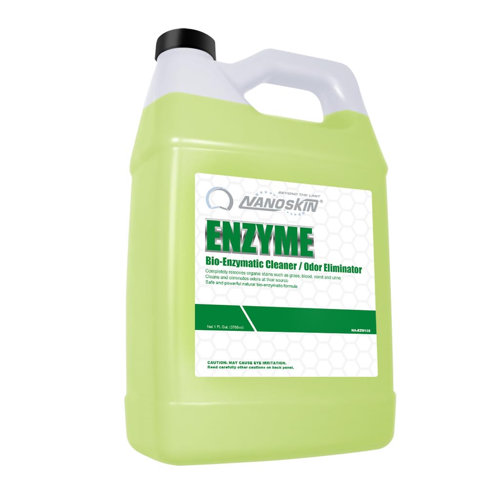 Nanoskin ENZYME Multi-Purpose Cleaner & Odor Eliminator 1 Gallon - Removes Complex Organic Stains, Dirt, Grease, and Grime from Multi Surfaces | For Automotive, Floor, Kitchen, Bathroom, Plumbing