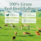 Beef Tallow for Skin, Beef Tallow and Honey Balm for Face and Body, Unscented Face Moisturizer, Deep Hydration & Sensitive Skin Care, 4.23oz