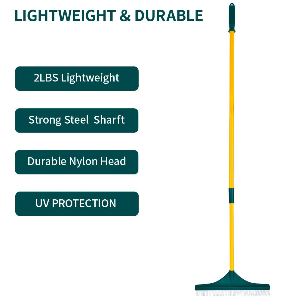 Artificial Turf Rake, Leaf Rake, Carpet Rake, - 2026 New 3-in-1 Garden Rakes with Adjustable 32 to 50 Inches Handle Steel for Artificial Fake Grass Lawn Leaf Removal, Pet Hair Removal