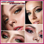 2 Pack Eyeshadow Stick and Cat Eye Black Mascara Set, Cream Shimmer Smooth Eyeshadow Pencil, Waterproof Hypoallergenic Volumizing Lengthening Mascara, Multi-Dimensional eyes Look