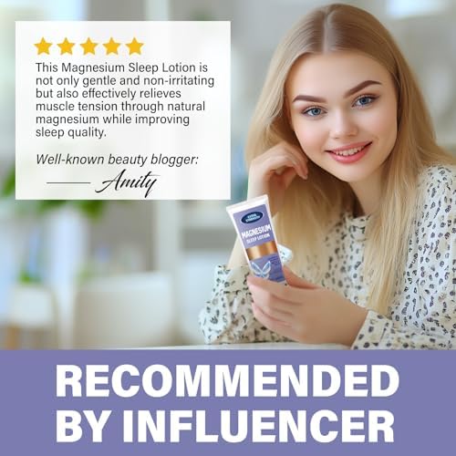 Magnesium Cream for Sleep, Nighttime Magnesium Lotion for Kids & Adults, Natural Calming Cream Support for Sleep, Stress Relief & Calm Mood, Rapid Absorption, Purple