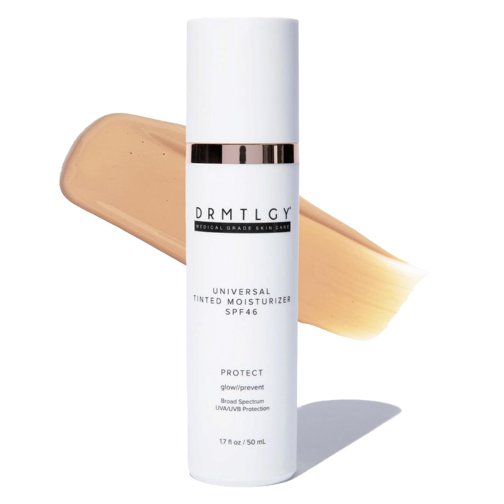 DRMTLGY Anti-Aging Tinted Moisturizer SPF 46 – Sheer Face Sunscreen & Lightweight Makeup with Broad Spectrum UV Protection – Hydrating Skin Care & Face Moisturizer – 1.7 oz