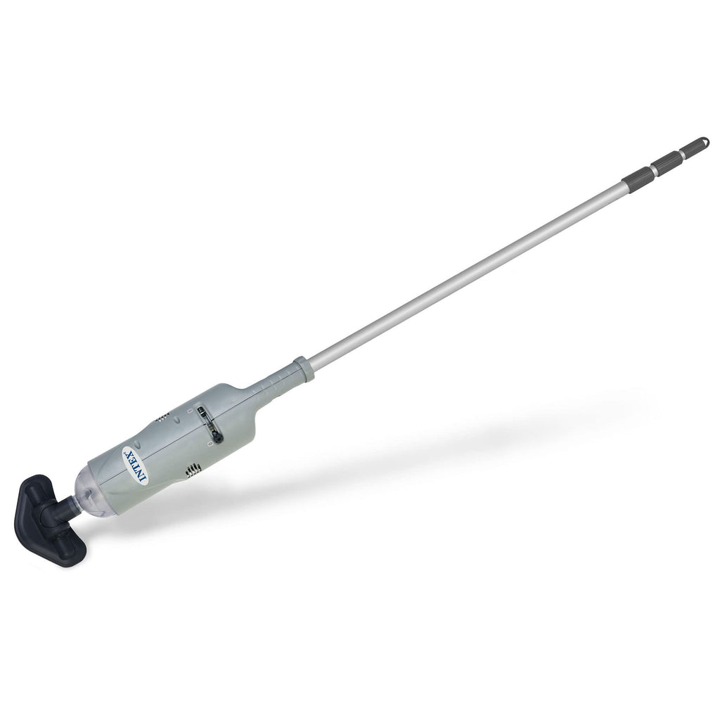 Intex Rechargeable Handheld Pool Vacuum Cleaner with 94” Telescoping Pole, 2 Brush Heads, & Shaft Adapter for PureSpas & Pools