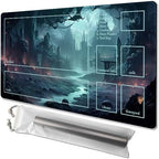 MTG Playmat Size 24x14in Free Storage Bags Non-Slip Backing, Ideal for Card Game Enthusiasts TCG Playmat (Old Castle-Deck)