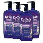 Dr Teal's Body Wash with Pure Epsom Salt, Sleep Blend with Melatonin, Lavender & Chamomile Essential Oils, 24 fl oz (Pack of 4)
