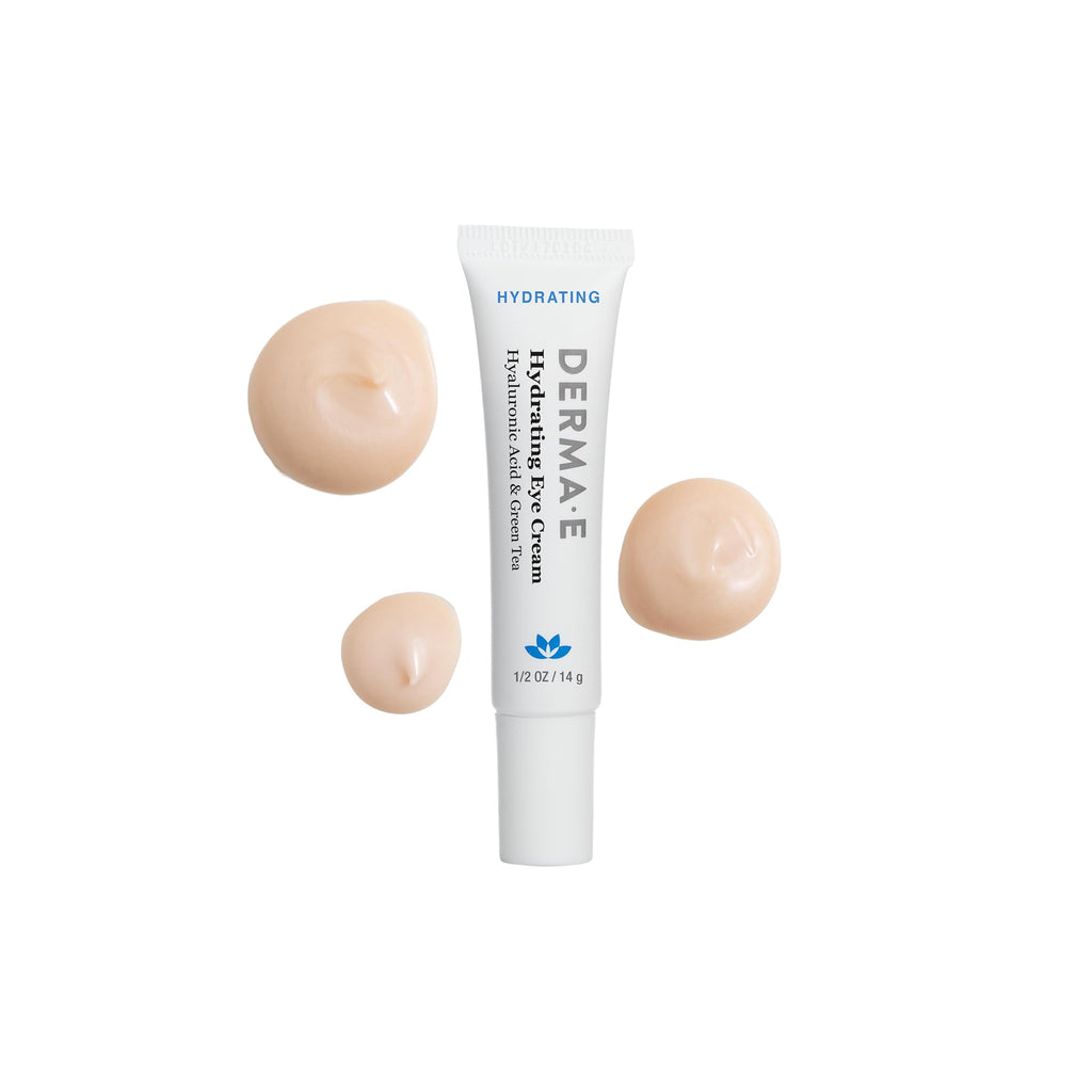 Derma E Hydrating Eye Cream – Firming and Lifting Hyaluronic Acid Treatment - Under Eye and Upper Eyelid Cream Reduces Puffiness and Appearance of Fine Lines, 0.5 oz
