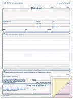 Adams Contractor's Proposal Forms, 8.5 x 11.44 Inch, 3-Part, Carbonless, 50-Pack, White, Canary and Pink (NC3819)