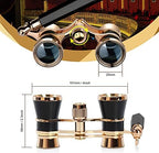 Yourelexit® Opera Glasses Binoculars 3X25 Lorgnette Theater Glasses Optical BK9 Mini Compact Lightweight Built-in Foldable Adjustable Handle Vintage for Adults Kids Women in Musical Concert Cinema