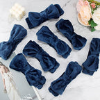 Ondder Spa Headband for Washing Face 8 Pack Navy Blue Skincare Headbands for Women Girls Terry Cloth Cute Bow Head Bands