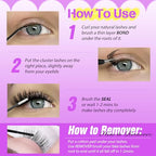 Lash Clusters Thick Mink Eyelash Clusters 280Pcs Volume Cluster Eyelash Extensions 11-18MM Fluffy Lash Extension D Curl Individual Lashes 100D+120D Cluster Lashes DIY at Home for Beginners by JIMIRE