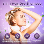leorx Hair Dye shampoo 3 In 1, Dark Wine Red Instant Herbal Hair Color Shampoo Cover Gray Hair For Women&Men - Color Your Hair with Ease - Tintes Para El Cabello Profesional