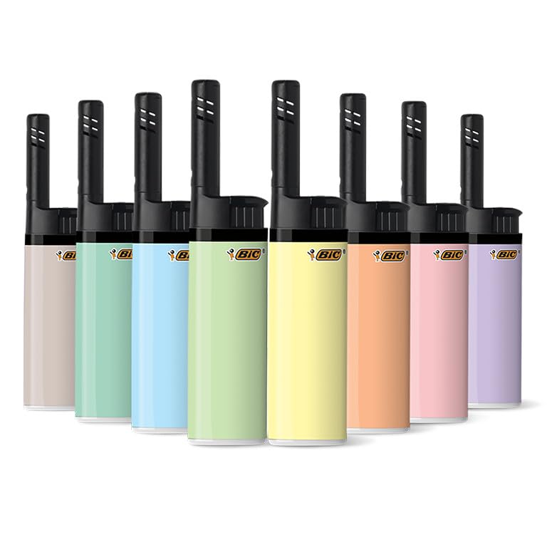 BIC EZ Reach Lighters, Long Metal Wand Candle Lighters for Safer Lighting, Pastel Colors, 6-Pack (Colors May Vary)