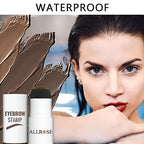 ALLROSE Eyebrow Stamp Stencil Kit - Eye Brow Stamping Kit, One Step Brow Stamp Kit, 20 Brow Stencils and Stamp Kit, Waterproof Perfect Eyebrow Kit, Easy to Use, Auburn