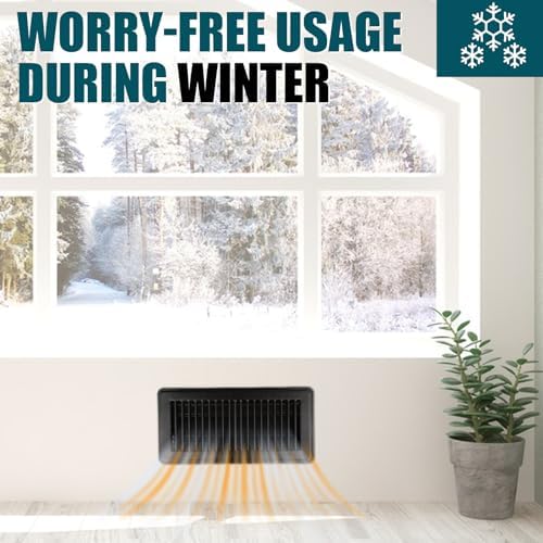 VOISEN Floor Register 4x10, 8 Pack Black Floor Vent Covers, Heavy Duty Steel Walkable Floor Vents,Vent Covers for Home Floor