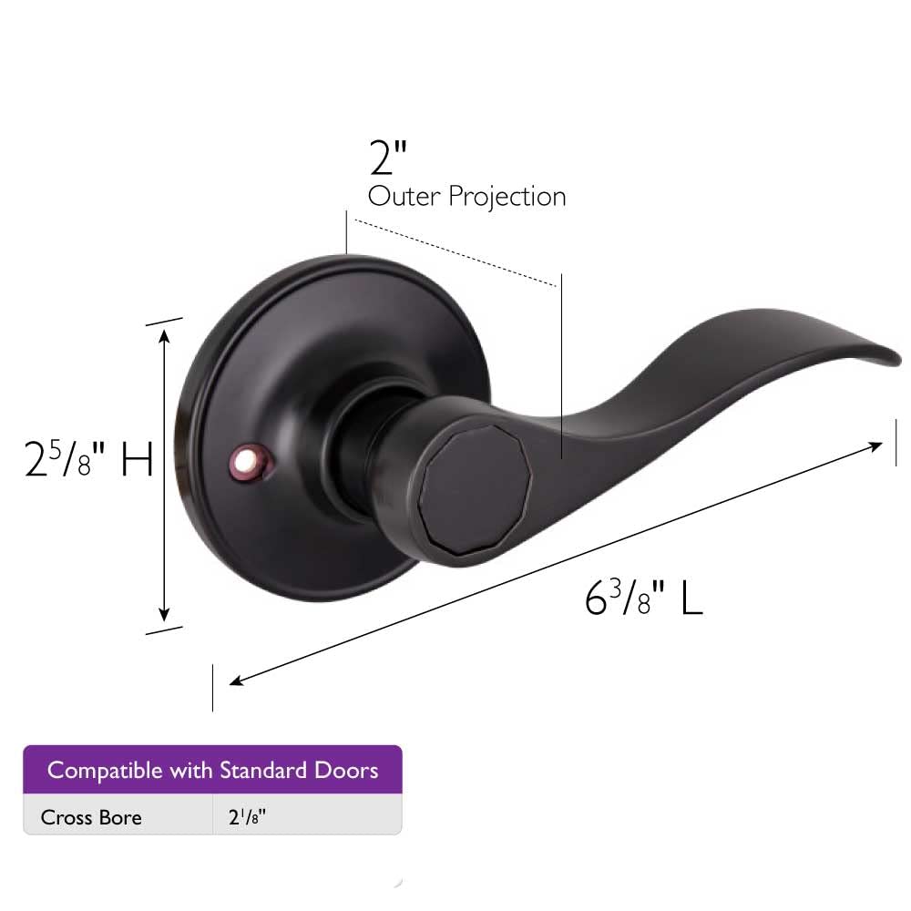 Design House Springdale One-Sided Non-Turning Dummy Door Lever, Matte Black, Decorative Interior Door Handle for Closet, Pantry, and French Doors, Reversible Surface Mount Hardware, 778878
