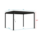 MIRADOR 80S Louvered Pergola 10' x 12', Modern Style with Adjustable Louvers and Integrated Drainage System for Deck Garden Yard, Easy Installation, Charcoal