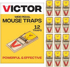 Victor Mouse Traps M035-12, Plastic Pedal, Sustainably Sourced FSC Wood, Wooden Mouse Traps, 12 Pack