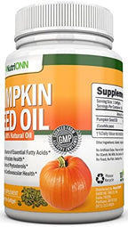 Pumpkin Seed Oil - 1000MG - 180 Softgels - Cold-Pressed Natural Pumpkin Seed Oil - Natural Source of Essential Fatty Acids - Great for Hair Growth, Prostate Health and GI Tract