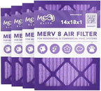 14x18x1 Air Filter (4-PACK) | MERV 8 | MOAJ Elite Dust Defense | BASED IN USA | Quality Pleated Replacement Air Filters for AC & Furnace Applications | Actual Dimensions: 13.70” x 17.70” x 0.75”