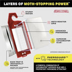 Catchmaster Premium Clothes Moth Traps, XL Sticky Odorless Glue Traps 6PK, Pheromone Attractant, for Closets Wardrobes Cabinet Drawers & Carpet, PheroGuard Technology, Attract Trap and Eliminate Moths