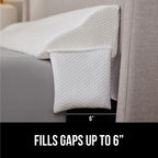 GORILLA GRIP Queen Bed Wedge Pillow for Headboard Gap, Filler Between Mattress Gaps, US Designed, Comfortable Supportive High Density Cushion Foam Pillows, Stay in Place Gripping Dots, White