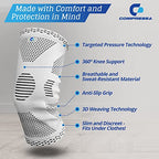 Compressa Knee Compression Sleeve For Women & Men, Braces for Knee Pain - Premium Non-Slip Support For Knee Joint Pain, Muscle Recovery, Arthritis Relief, Injury Recovery and More - Knee Sleeves For Weightlifting, Volleyball, Basketball and more