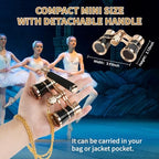 3X25 Opera Glasses for Women with Adjustable Handle & Chain,BK7 Optical Lens, Vintage Compact Mini Theater Binoculars Adults Kids in Opera Musical Concert-Black