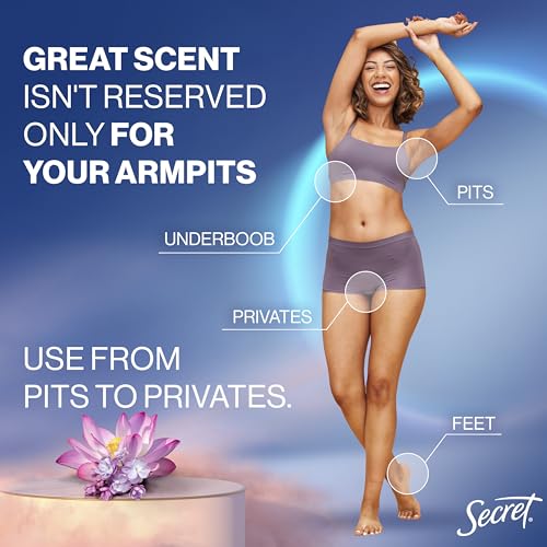 Secret Whole Body Deodorant Stick for Women, Lilac & Waterlily Scent, Aluminum Free Deodorant Stick, 72 HR Odor Protection, 2.4 oz