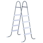 VEVOR Above Ground Pool Ladder, 4-Step Steel A-Frame Swimming Pool Stairs for 48 in High Wall, 300 lbs Capacity Entry/Exit Steps with Secure Non-Slip Sturdy Wide Step, Easy Setup, Gray & White