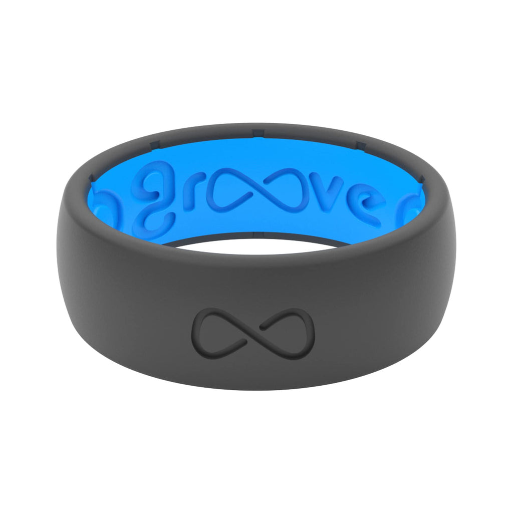 Groove Life Men's Silicone Ring, Rubber Wedding Band, Deep Stone/Blue 11