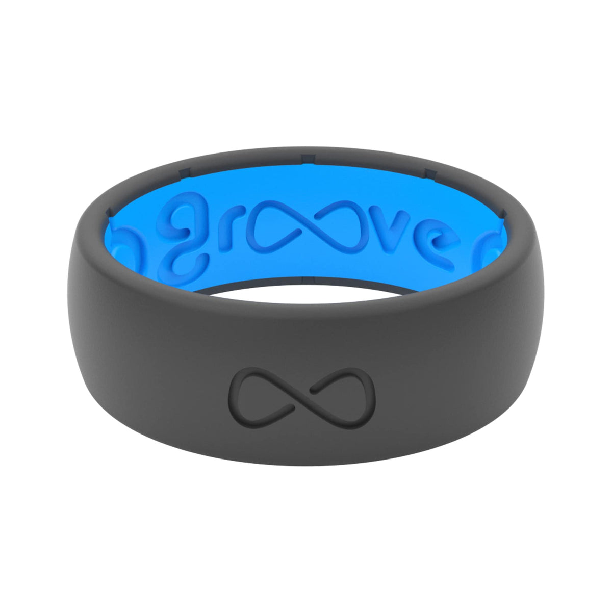 Groove Life Men's Silicone Ring, Rubber Wedding Band, Deep Stone/Blue 11