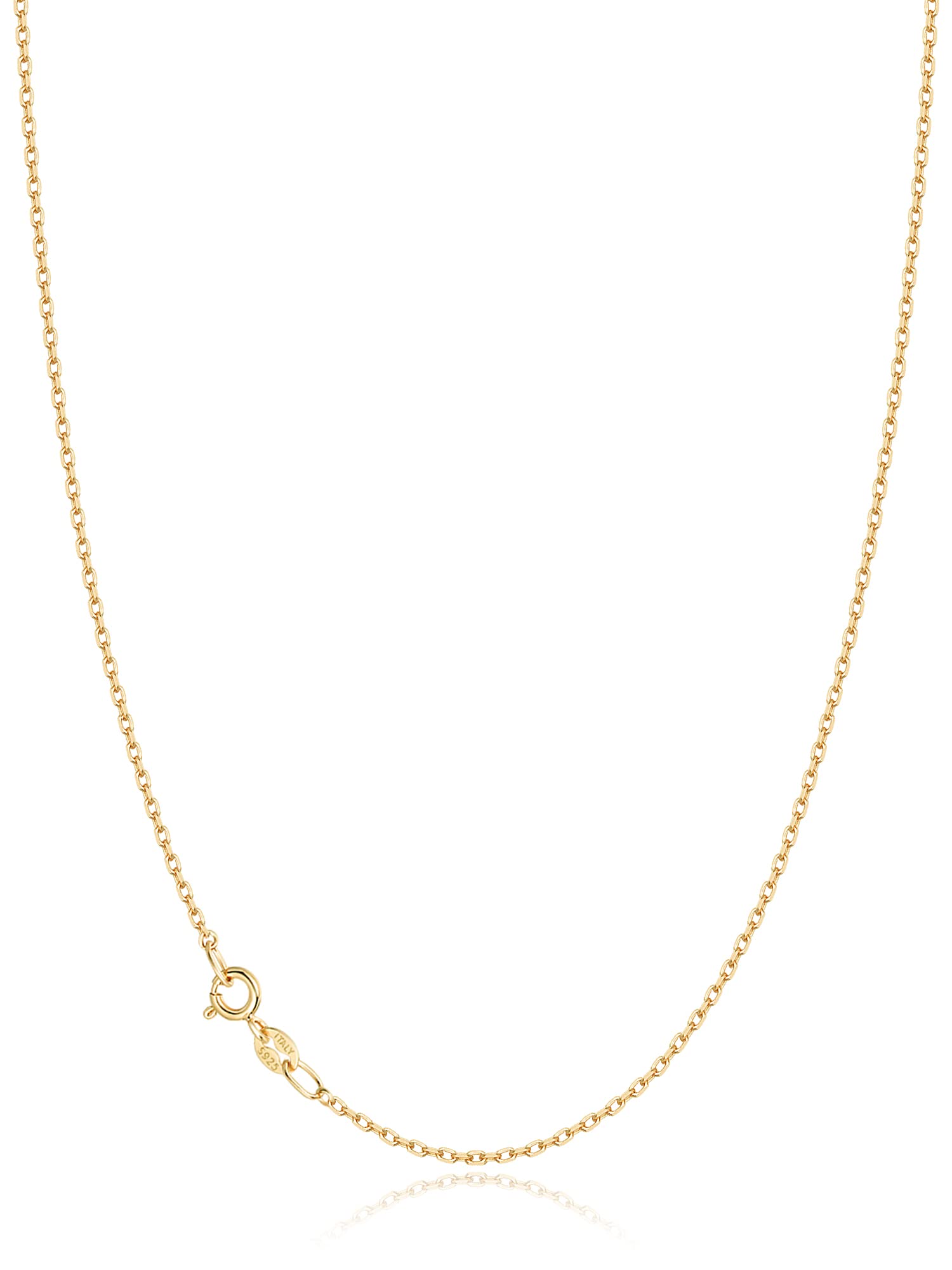 Jewlpire 18K Gold Plated Chain Necklace for Women, 1mm Cable Chain 18K Gold Plated Chain for Women Sturdy & Shiny Women's Chains Necklaces, Necklace Chains 16 Inch
