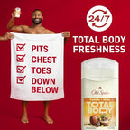 Old Spice Whole Body Deodorant for Men, Total Body Deodorant, Vanilla + Shea, Aluminum Free Deodorant Stick for 24/7 Freshness // Dermatologist Tested Whole Body Deodorant, 3.0 oz