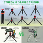12x60 HD Monocular Telescope for Adults with Smartphone Adapter Tripod Hand Strap - High Power Monoculars Equipped with Large BAK4 Prism & FMC Lens - Suitable for Bird Watching Sports Hiking Traveling