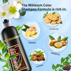 Dark Wine Red Hair Dye Shampoo 3 in 1 for Women & Men, Hair Color Shampoo Refresh Hair Only 20 Mins - Natural Plant - Champu Para Pintar el Pelo