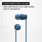 Sony WI-C100 Wireless in-Ear Bluetooth Headphones with Built-in Mic, Black
