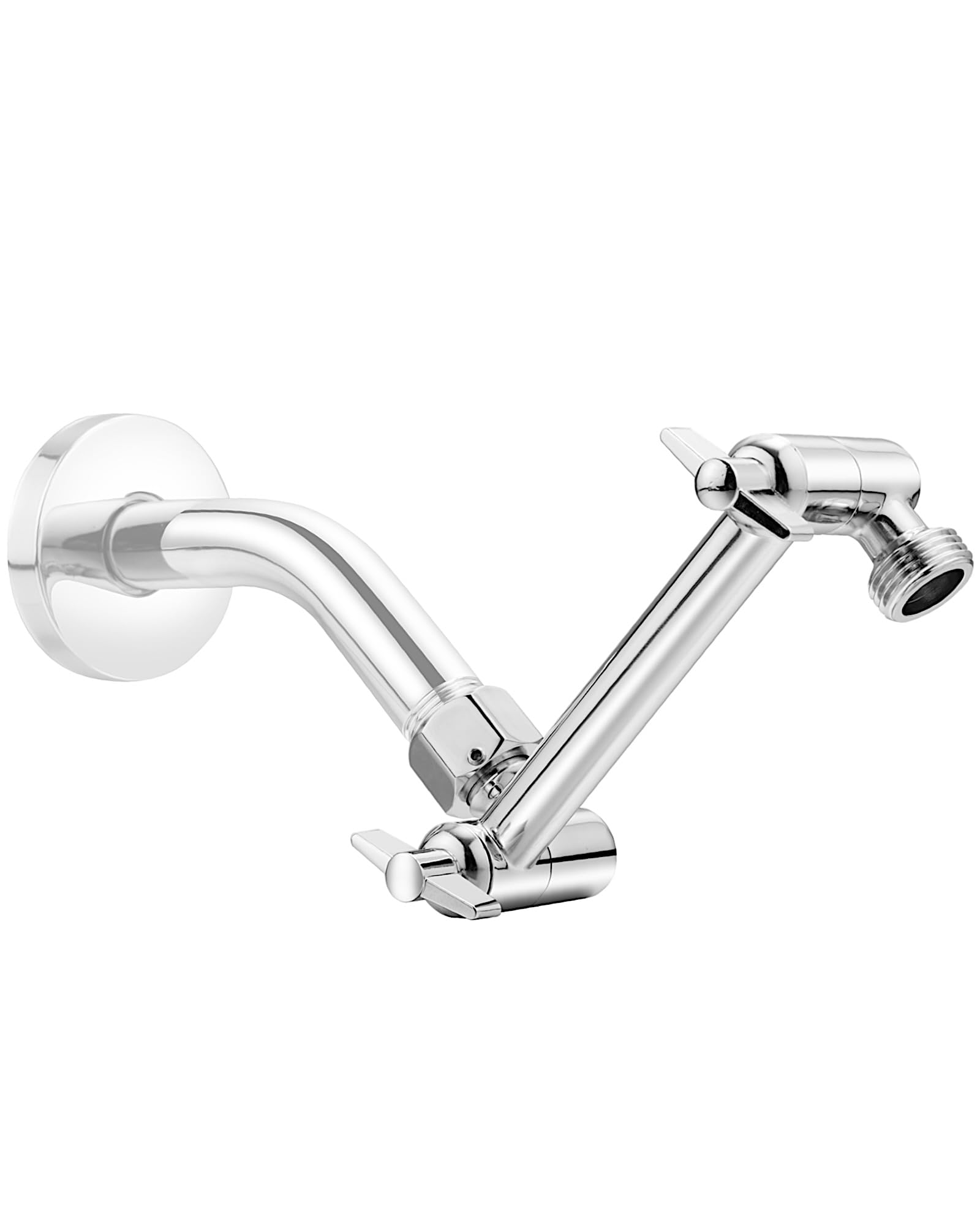 5 Inch Adjustable Shower Head Extension Arm, With Locking Set Screw, Singing Rain 304 Stainless Steel Chrome Angle Height Adjustable, Easy Install, G1/2 Universal Connector Compatible (Chrome Finish)