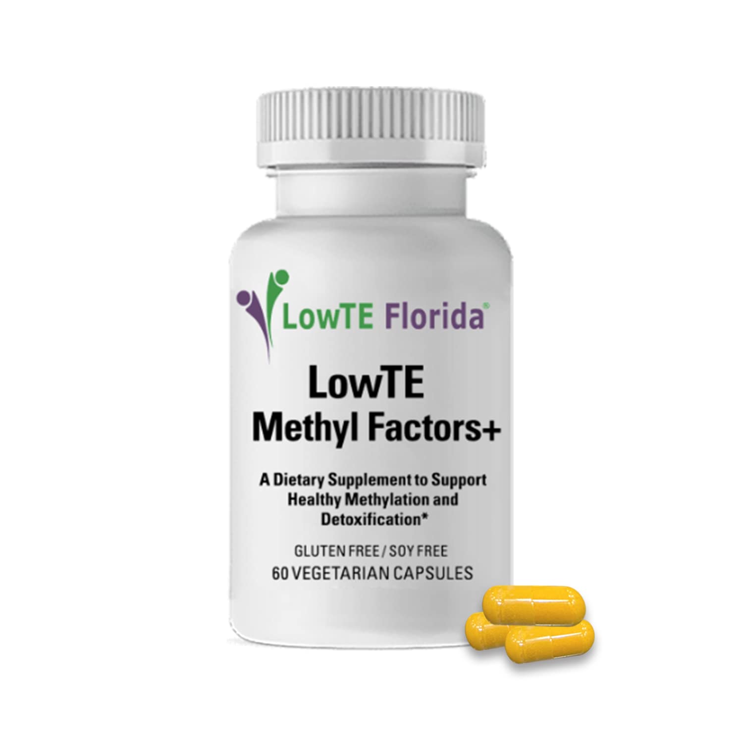 LowTE Florida Methyl Factors + - 60 Capsules I B Vitamins, Folate & Riboflavin for Normal Heart, Liver & Brain Function*, Energizing & Mood Boosting Supplement