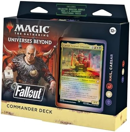 Magic: The Gathering Fallout Commander Deck - Hail, Caesar (100-Card Deck, 2-Card Collector Booster Sample Pack + Accessories)