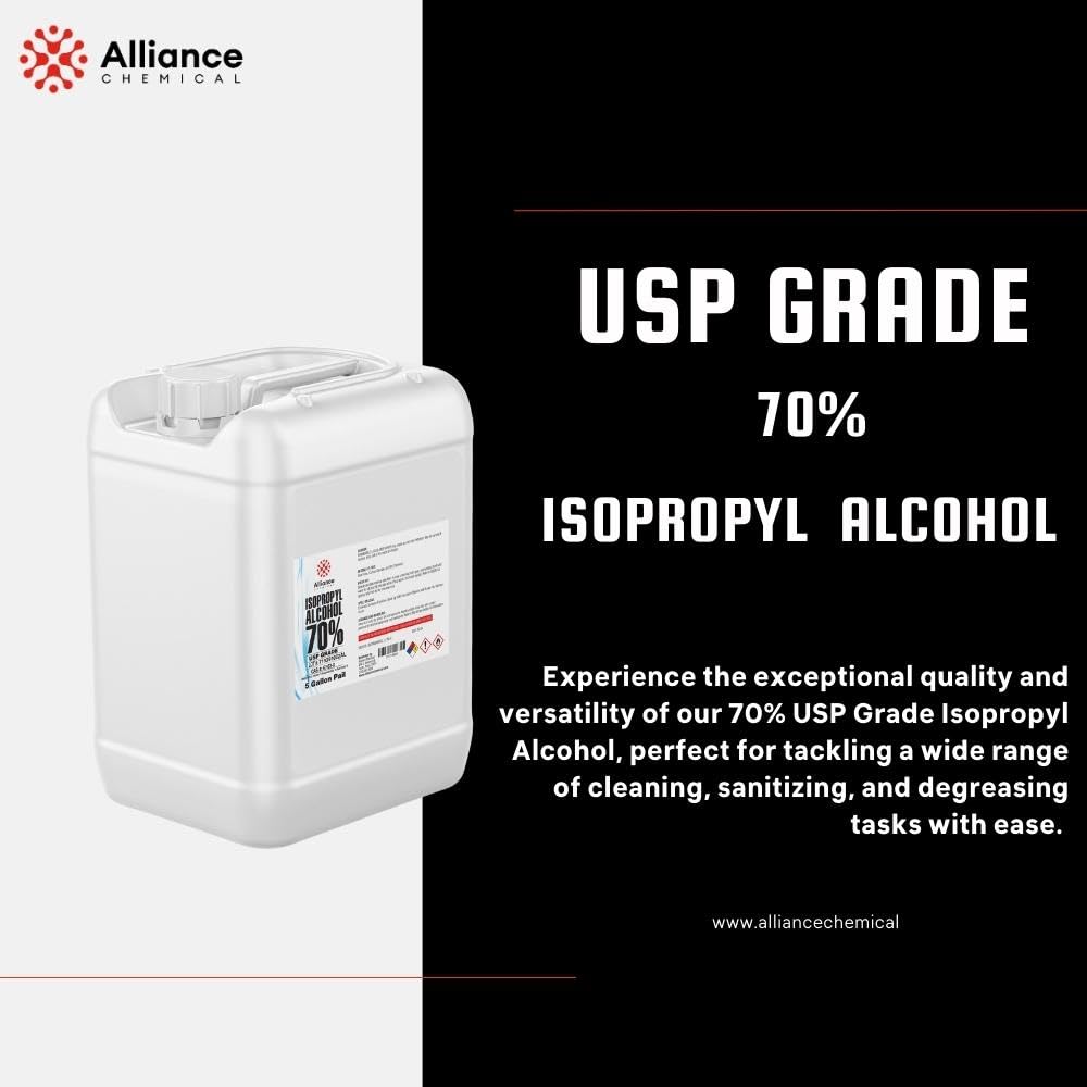 Alliance Chemical Isopropyl Alcohol 70% USP - 4 x 1 Quart Spray Bottles - First Aid Antiseptic Rubbing Alcohol for Skin Preparation