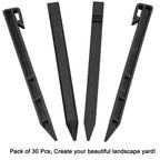 30 PCS Landscape Edging Garden Stakes, 10 Inch Black Landscaping Anchoring Spikes Heavy Duty Plastic Garden Ground Netting Stakes for Edging, Terrace & Garden