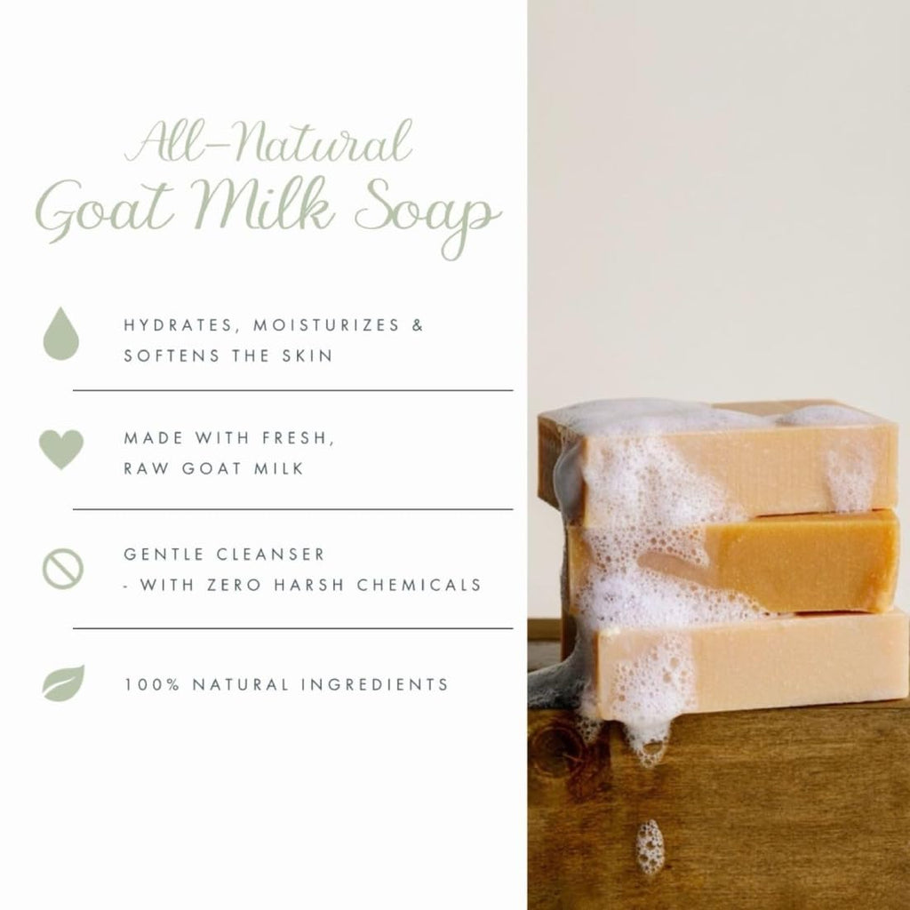 Bend Soap Company All Natural Handmade Goat Milk Soap for Dry Skin Relief, Unscented, 18 Oz, Pack of 4